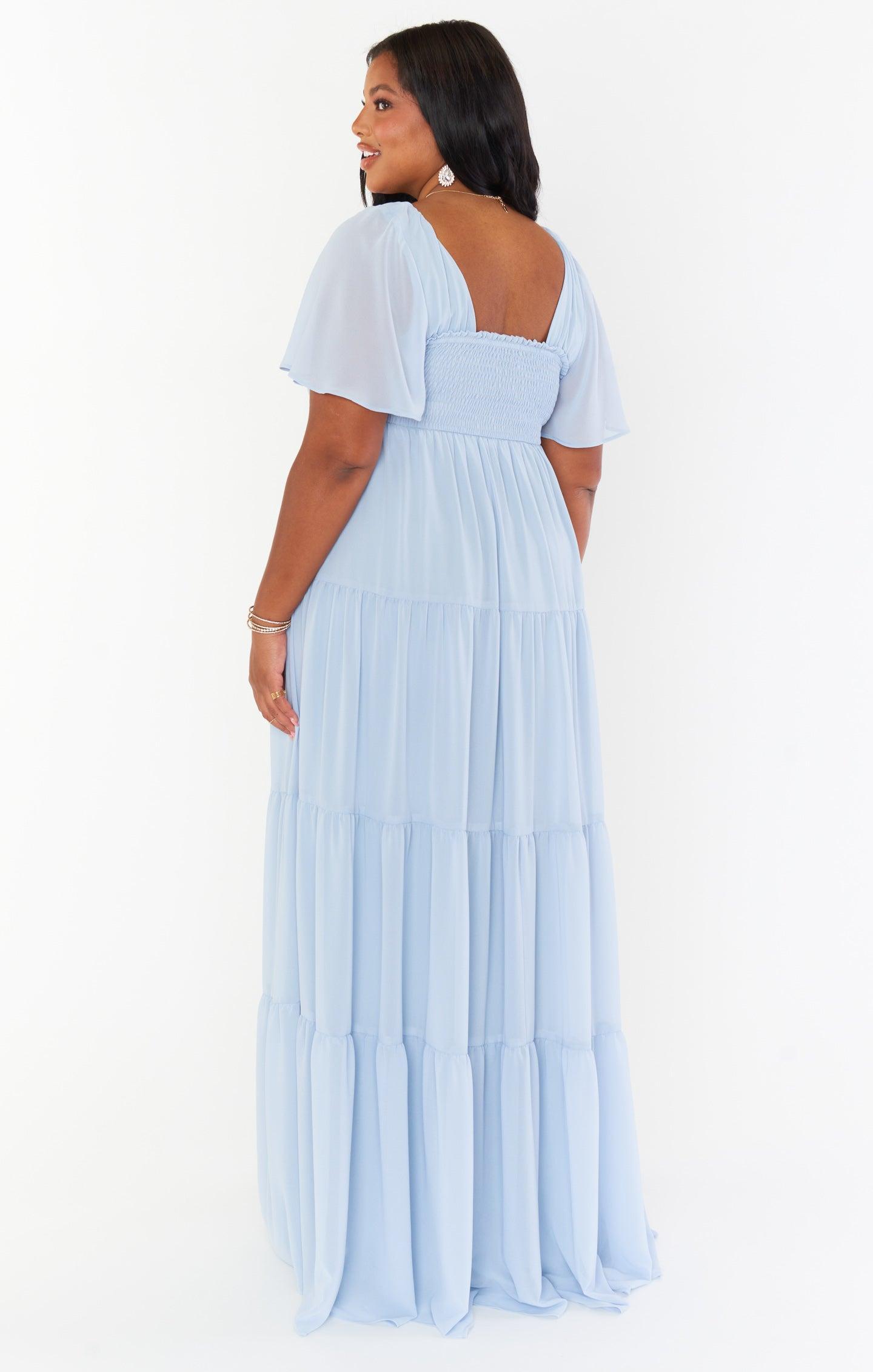 Nicole Maxi Dress ~ Steel Blue Chiffon Product Image