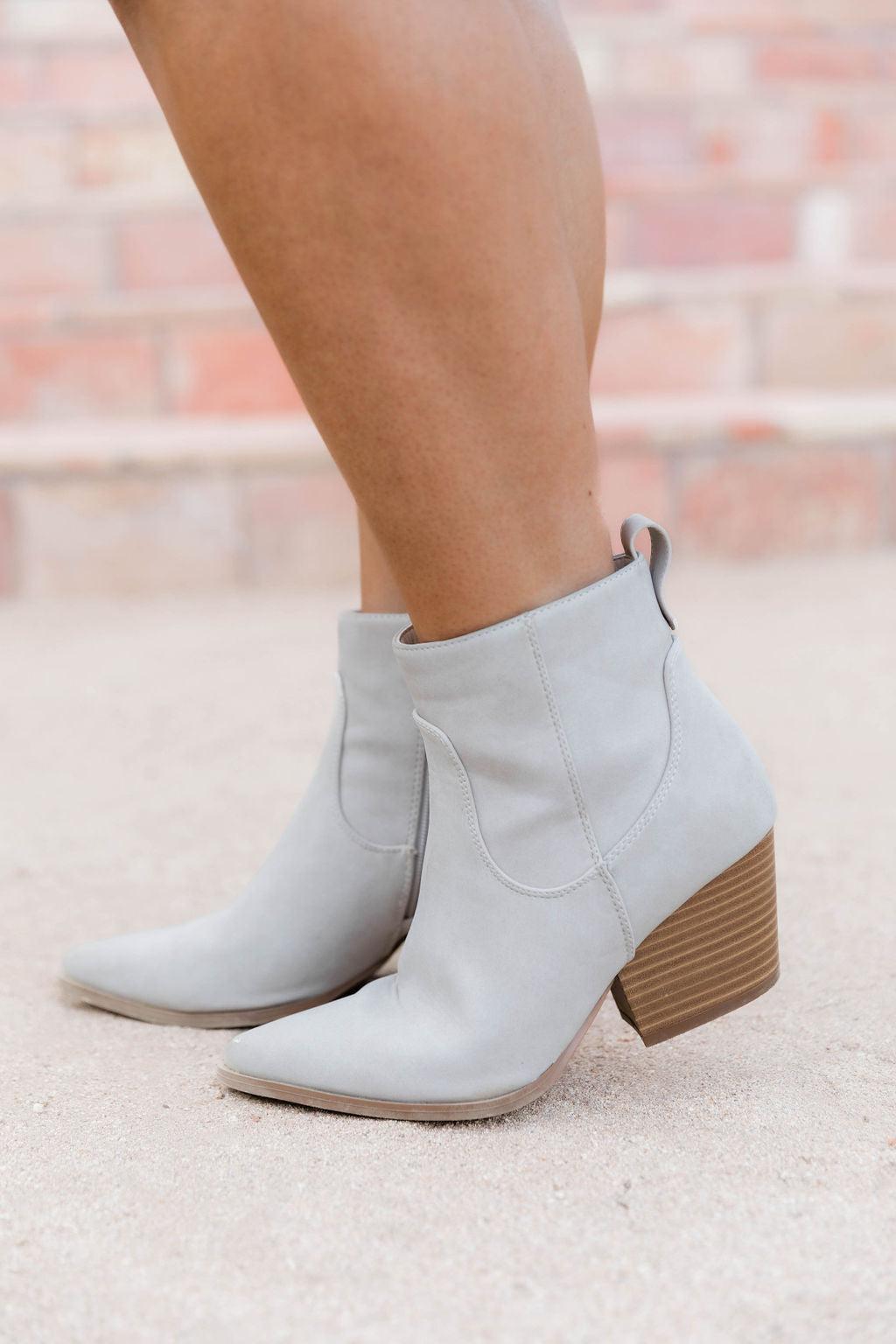 Kimberly Stone Nubuck Pointed Toe Bootie FINAL SALE Product Image