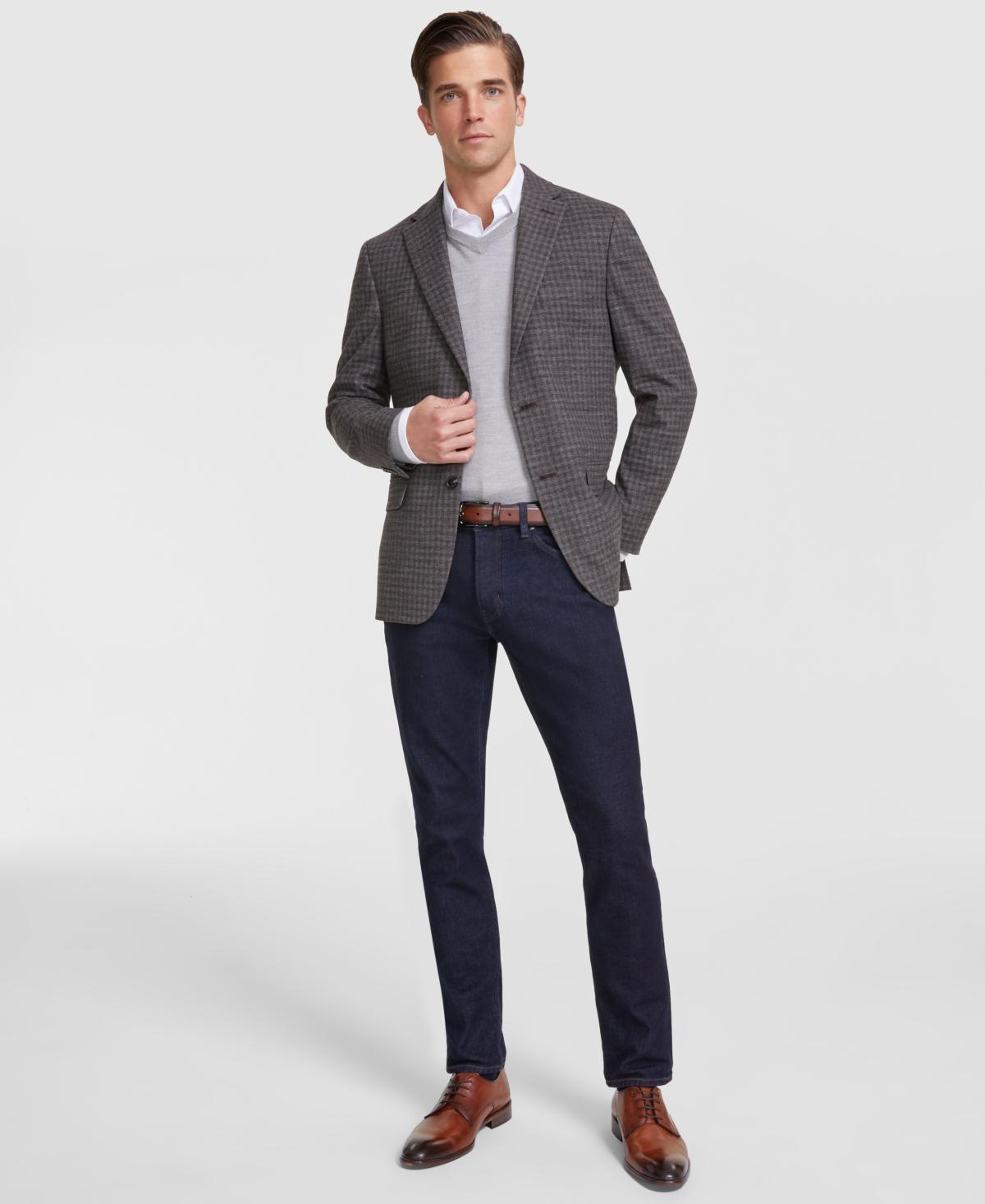 Tommy Hilfiger Mens Modern-Fit Check Sport Coat - Grey Product Image