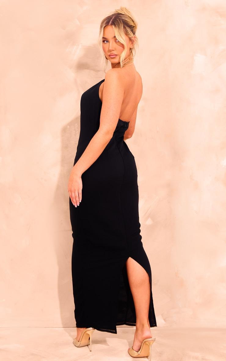 Black Chiffon Cut Out Halterneck Maxi Dress Product Image