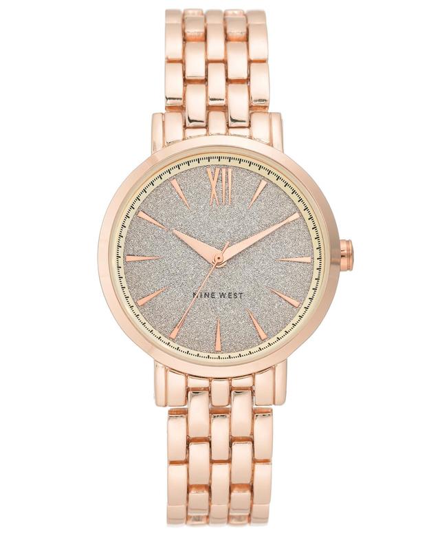 Nine West Womens Quartz Rose Gold-Tone Alloy Link Bracelet Watch, 36.5mm - Rose Gold-Tone Product Image