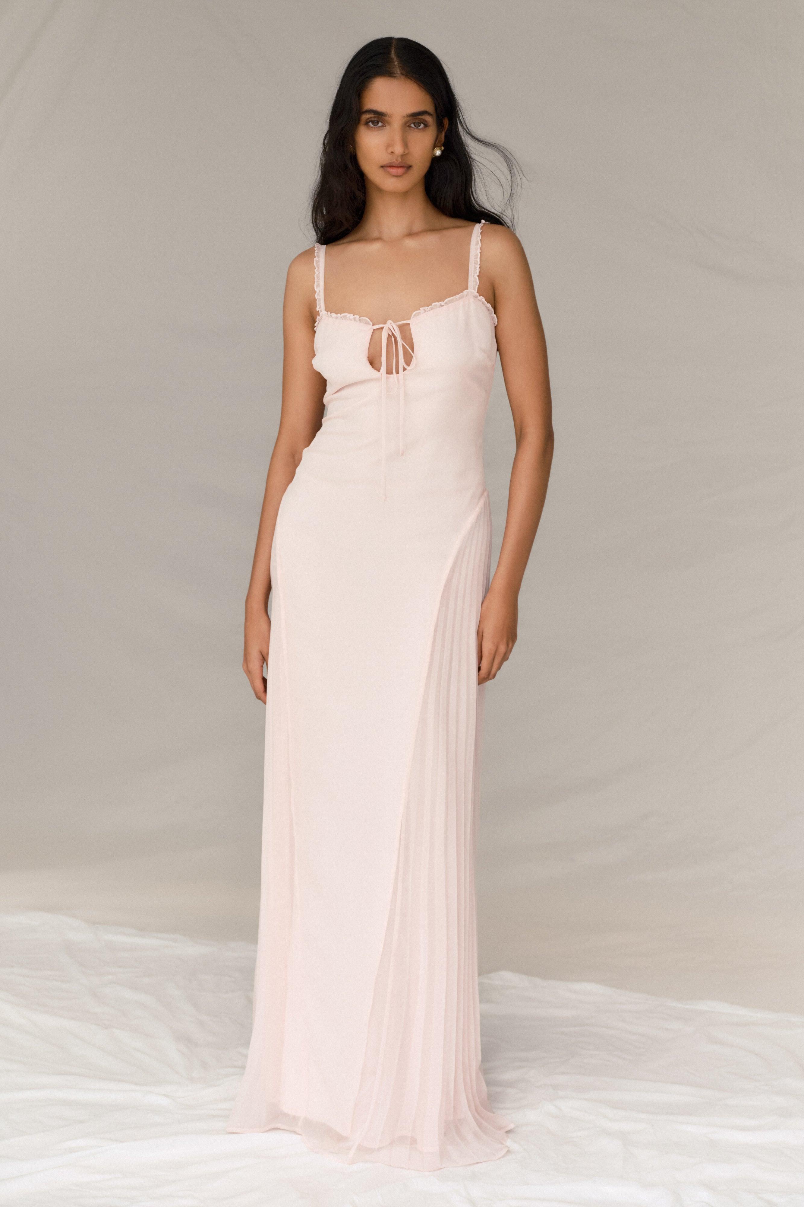 Saira Chiffon Maxi Dress - Powder Pink product image