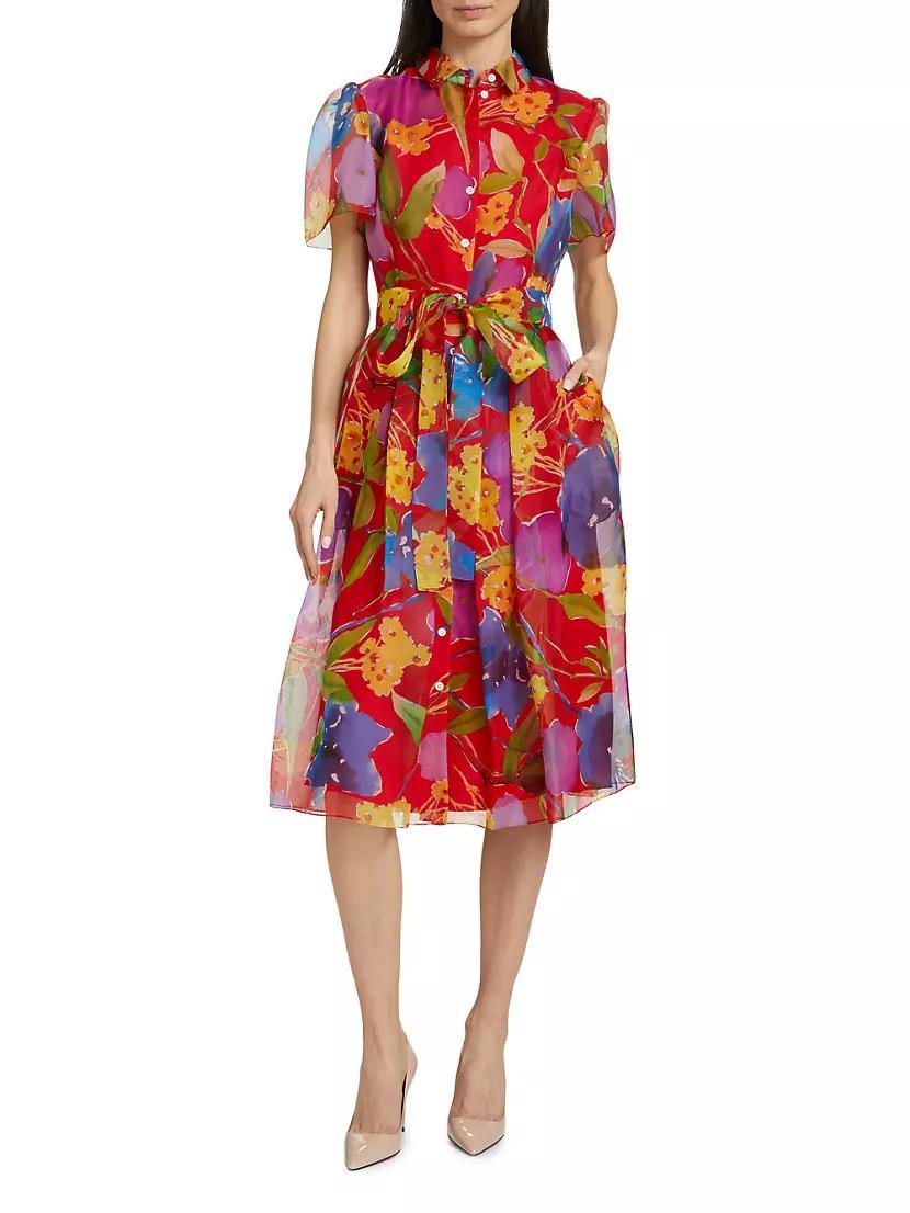 Floral Silk Shirtdress Product Image