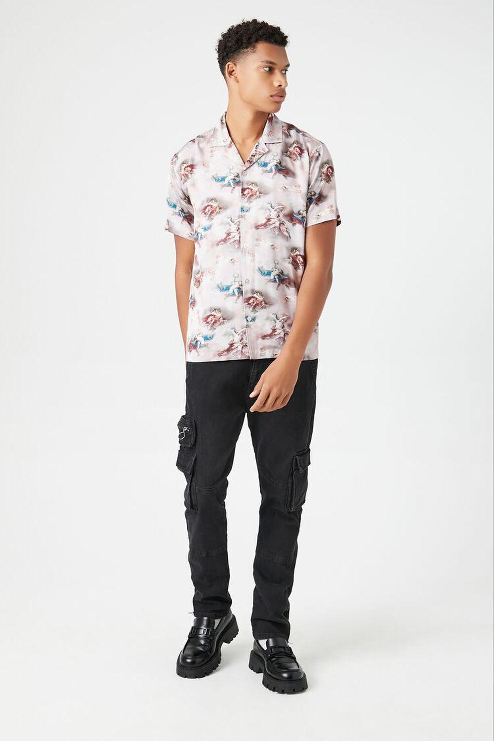 Satin Angel Print Shirt | Forever 21 Product Image