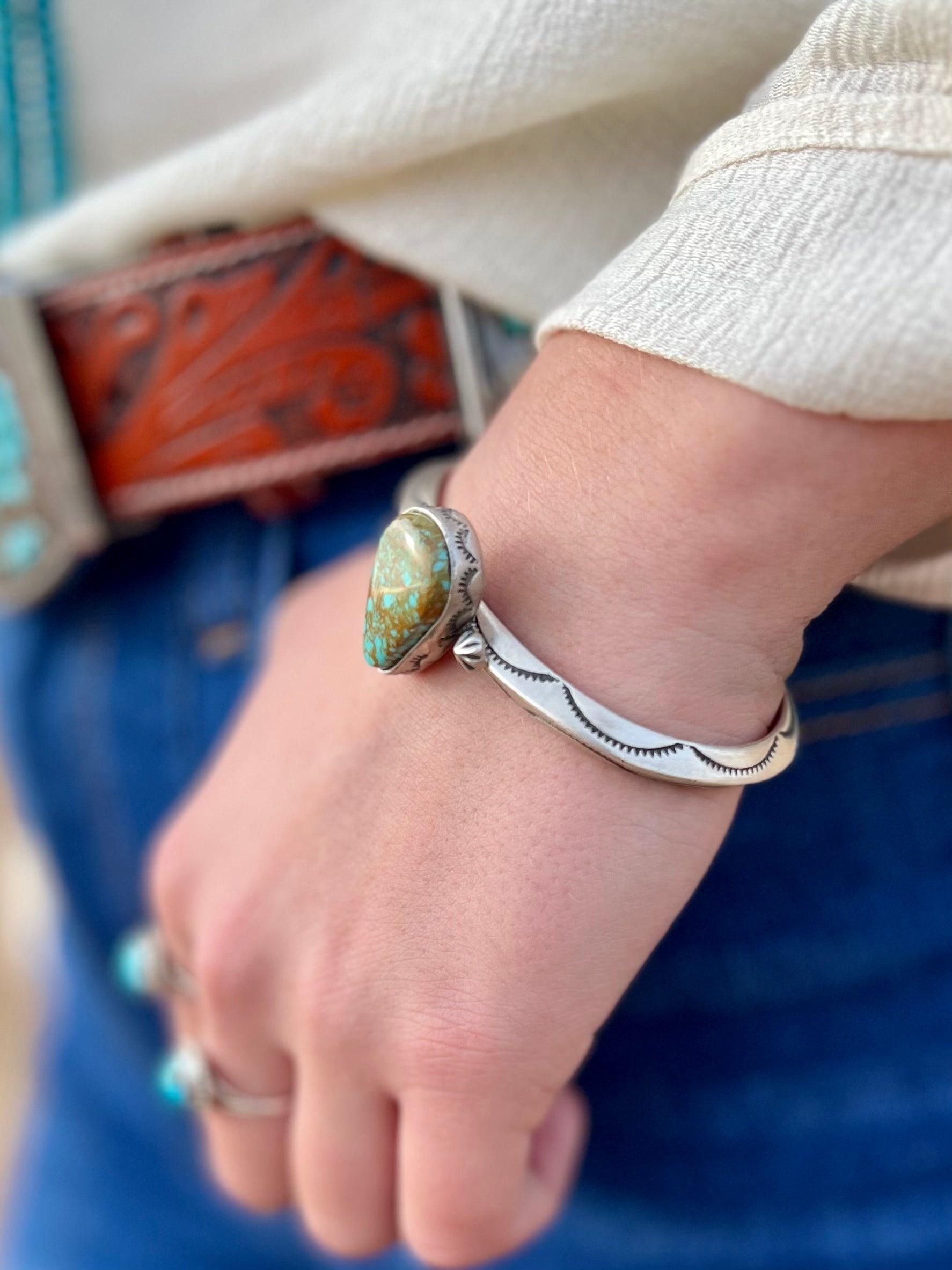 Married to Turquoise Navajo Sterling Silver Cuff Bracelet Product Image