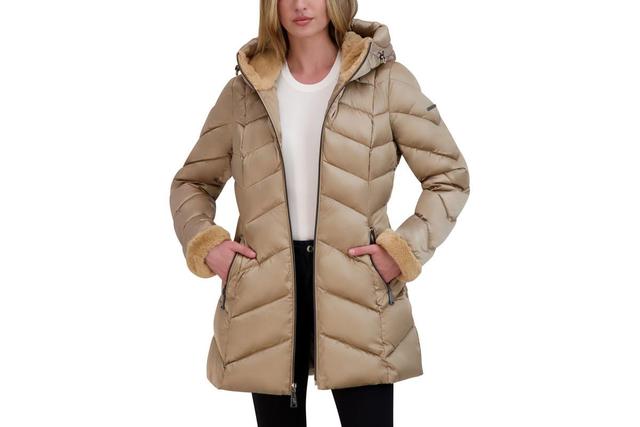 Laundry by Shelli Segal Womens Windbreaker Hooded Puffer Jacket With Detachable Bib Product Image