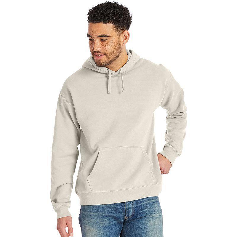 Mens Hanes Originals Garment Dyed Fleece Pullover Hoodie Pink Product Image