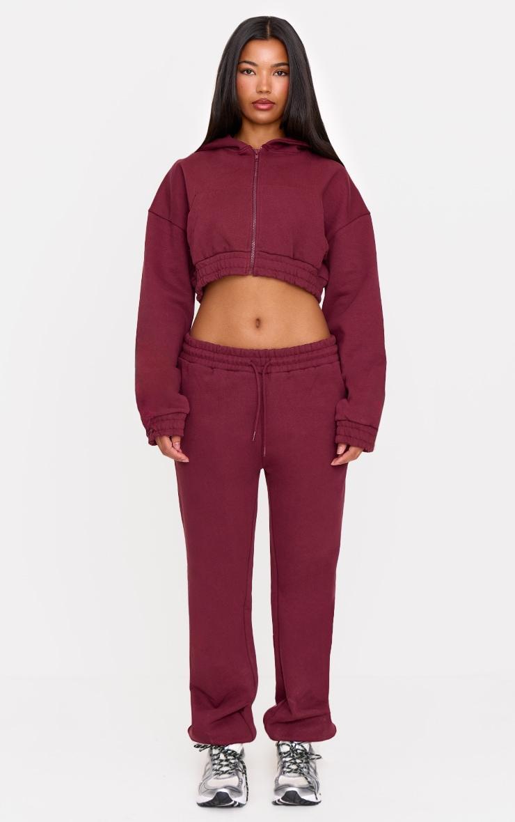 Burgundy Premium Cuffed Sweatpants Product Image