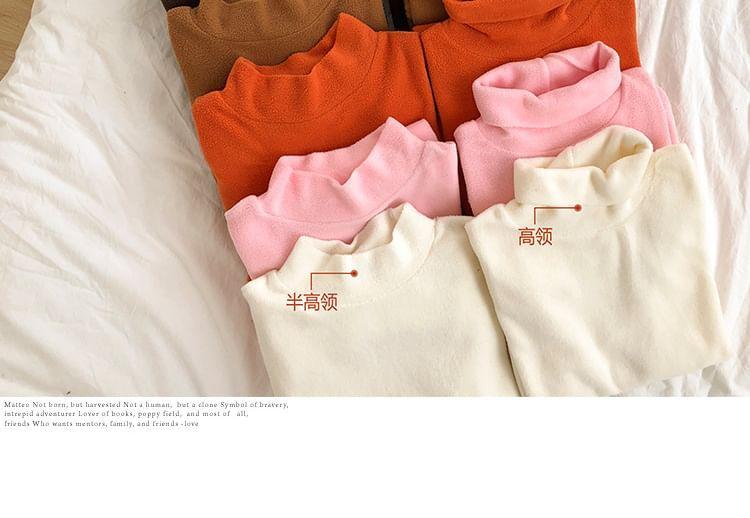 Long-Sleeve Mock Neck Plain Top Product Image