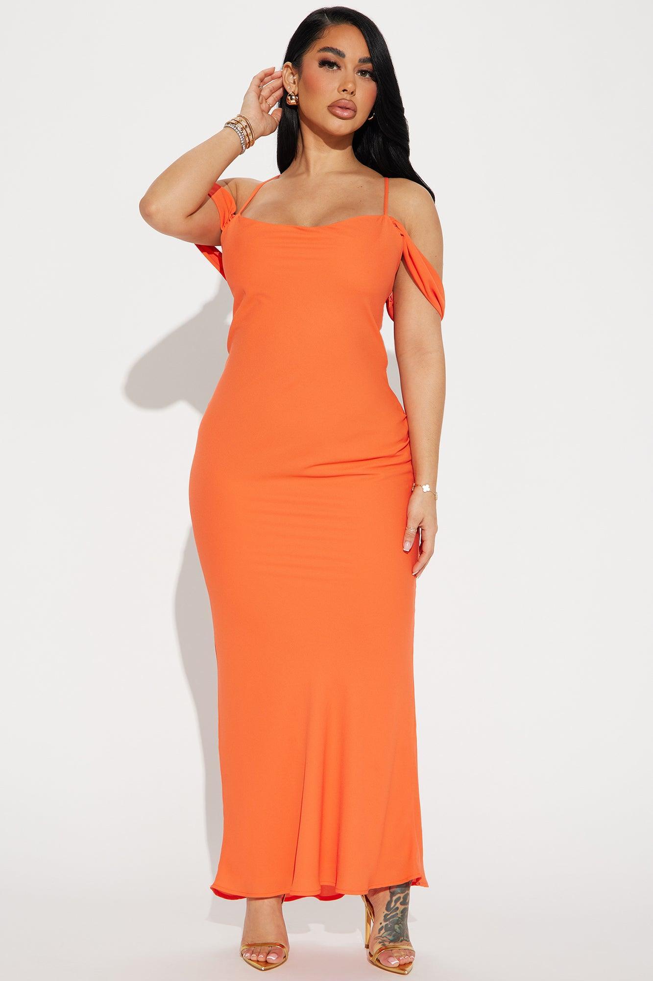 Meet Me In The Garden Chiffon Gown - Orange Product Image