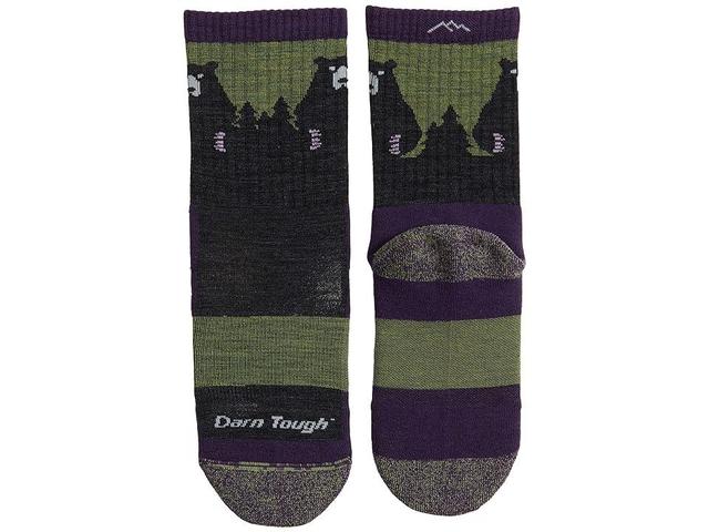 Darn Tough Vermont Bear Town Micro Crew Light Cushion (Lime) Women's Crew Cut Socks Shoes Product Image