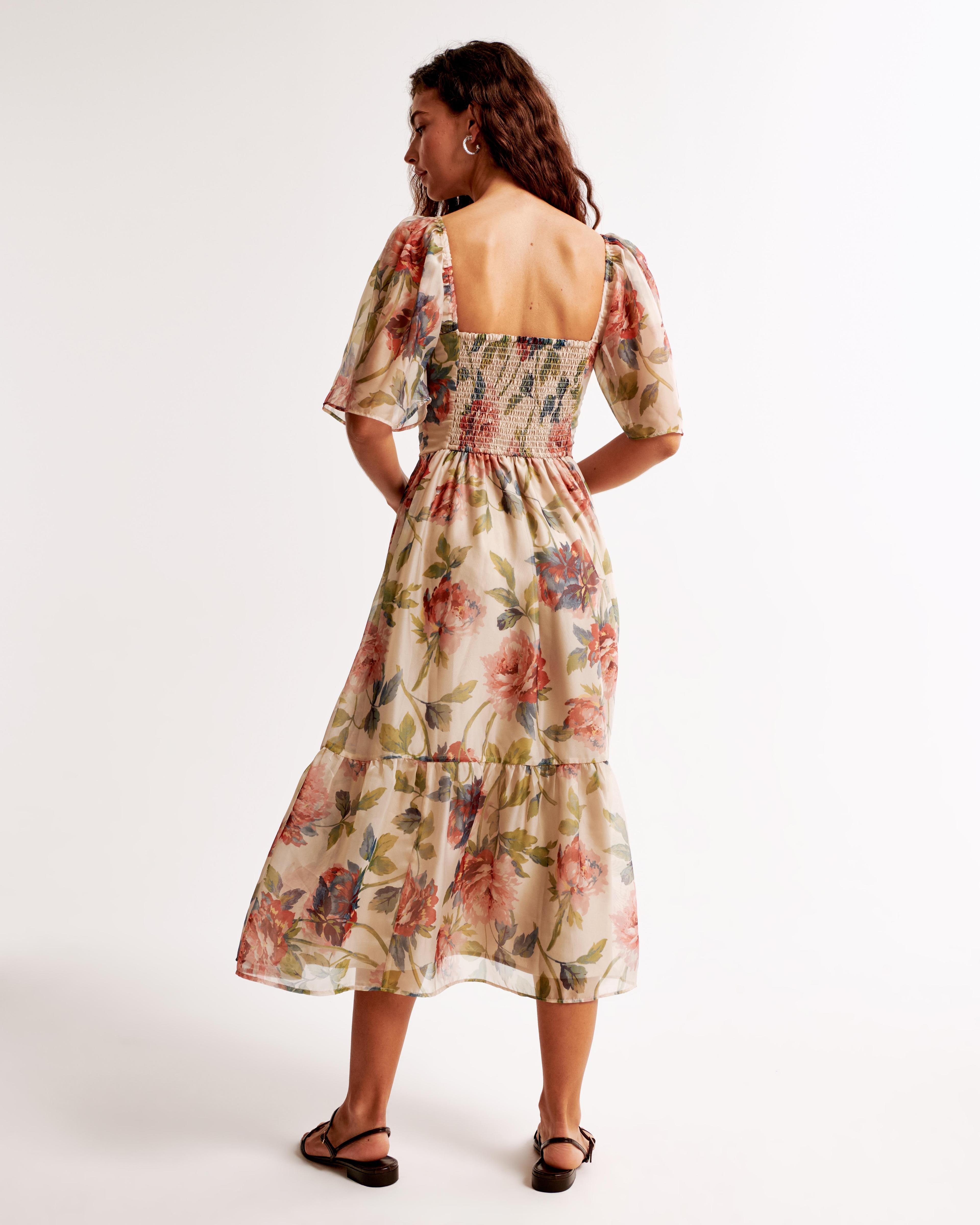 The A&F Emerson Angel Sleeve Midi Dress Product Image