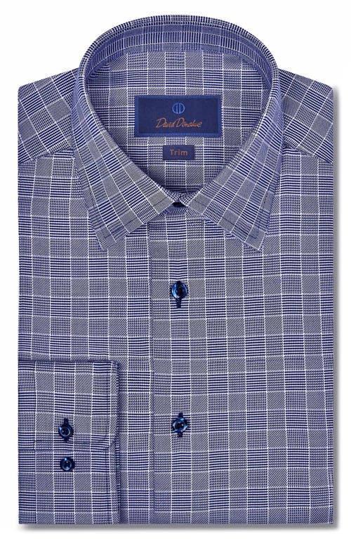 David Donahue Trim Fit Check Dress Shirt Product Image