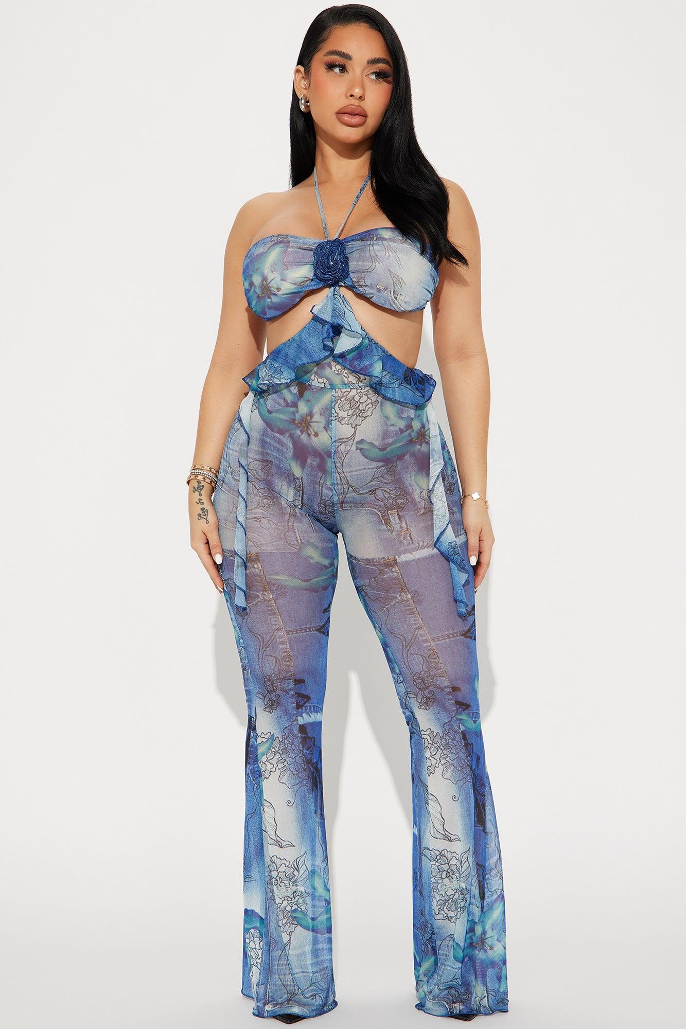 Perfect Storm Mesh Jumpsuit - Blue/combo Product Image