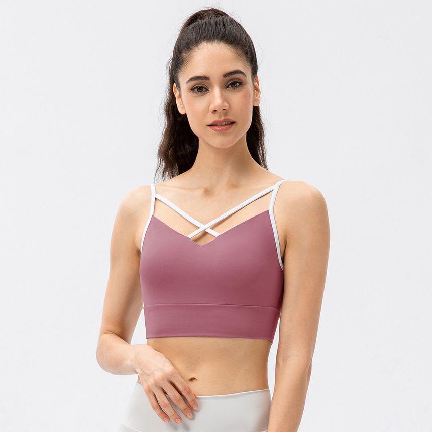 Cross Strap Contrast-Trim Crop Camisole Top Product Image