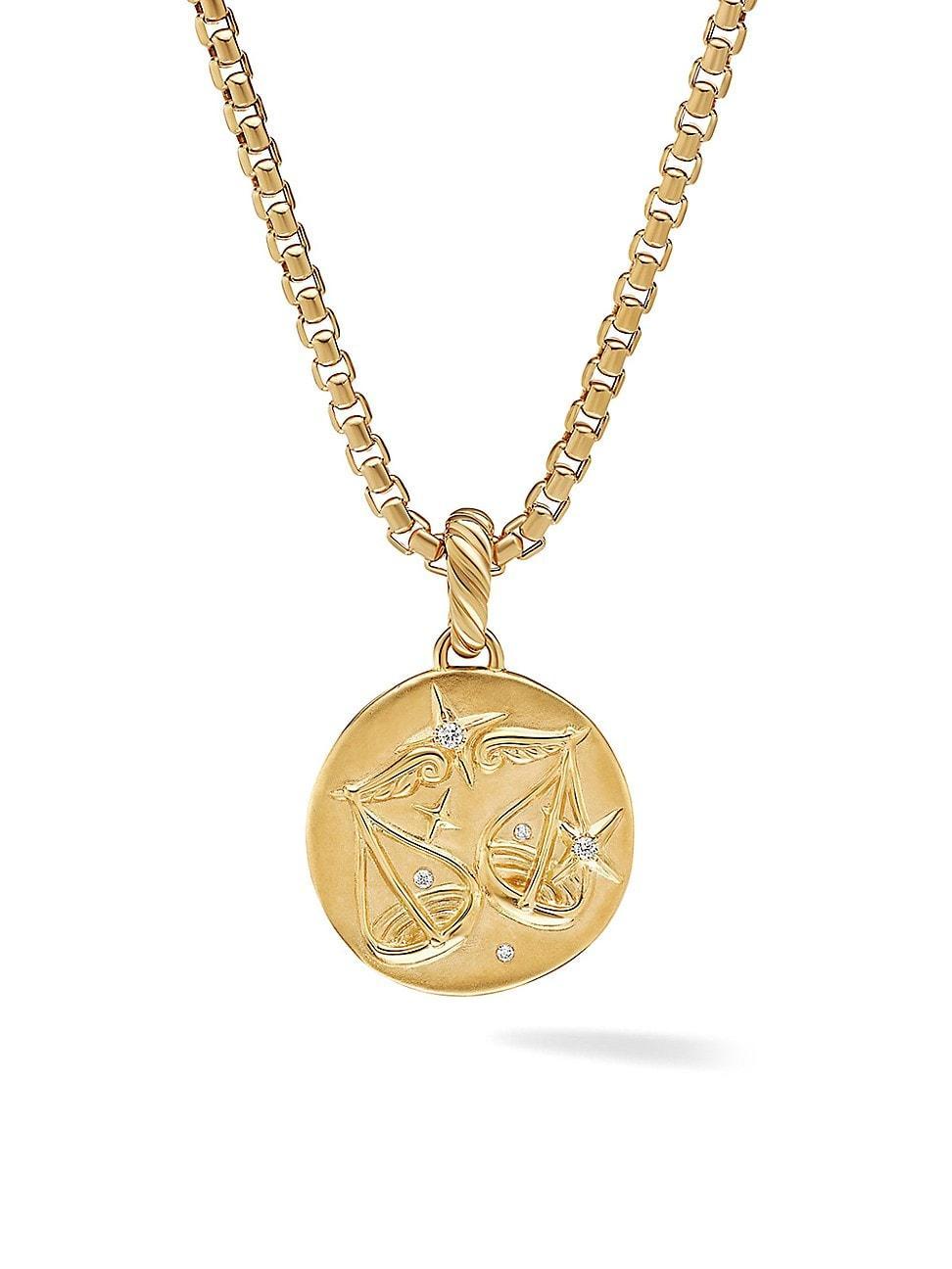 Womens Zodiac Amulet In 18K Yellow Gold With Diamonds Product Image