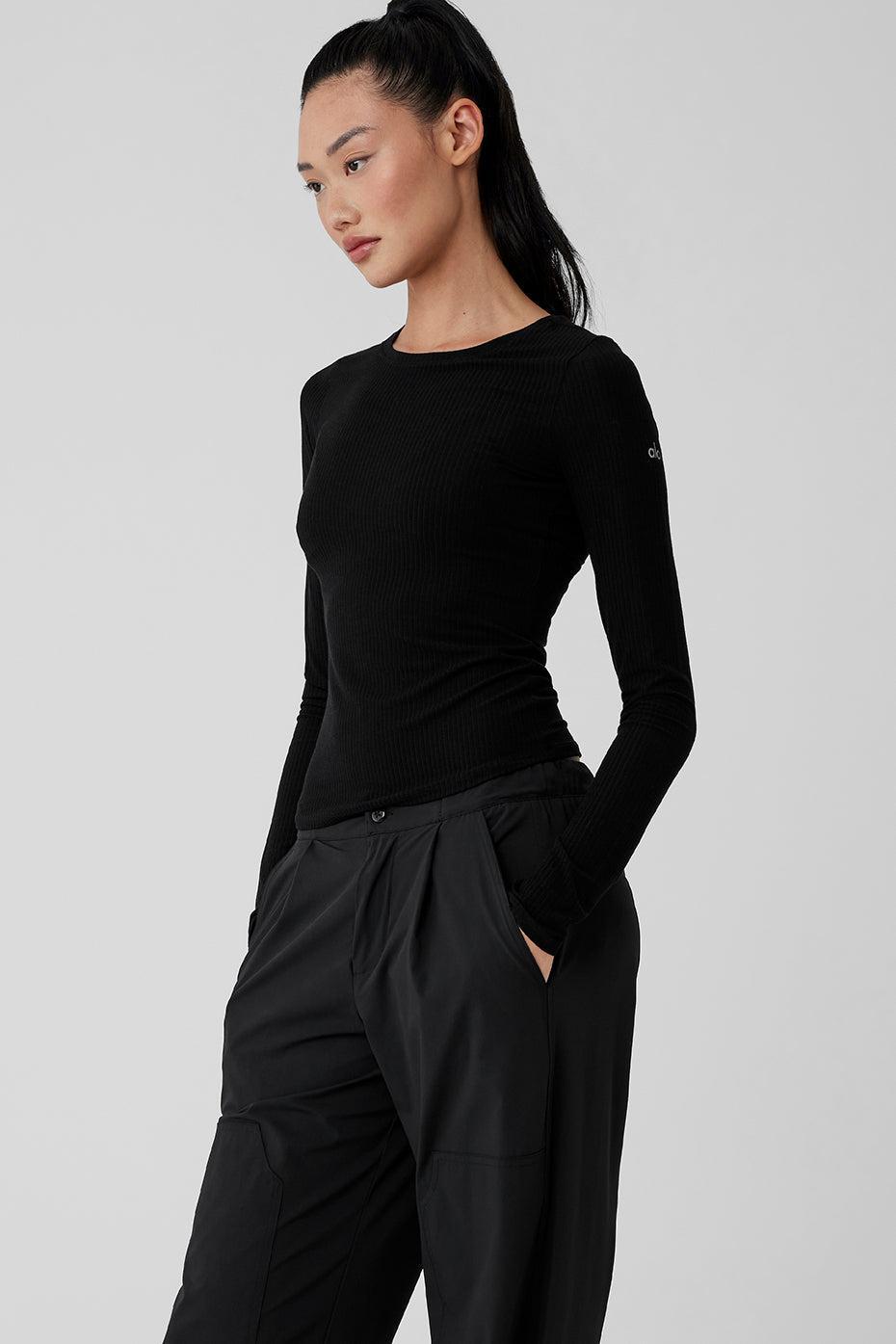 Ribbed Sea Coast Long Sleeve - Black Female Product Image