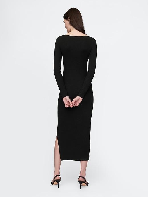 Boatneck Rib Midi Sweater Dress Product Image