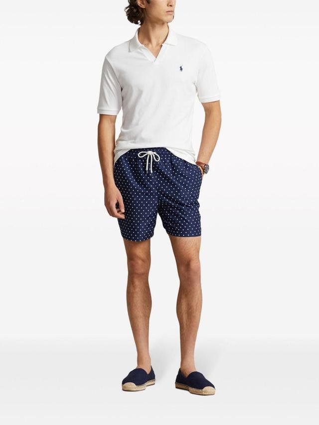 POLO RALPH LAUREN Polo Pony-embroidered Polka Dot-print Swim Shorts In Swim Dot Product Image