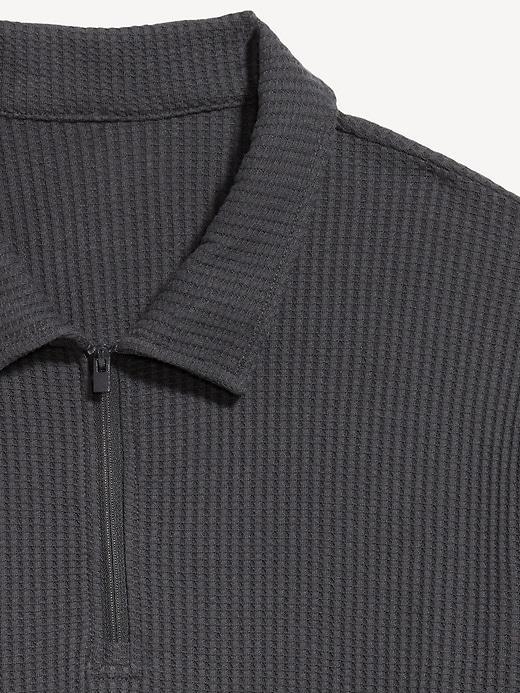 Quarter-Zip Waffle Polo Sweater Product Image