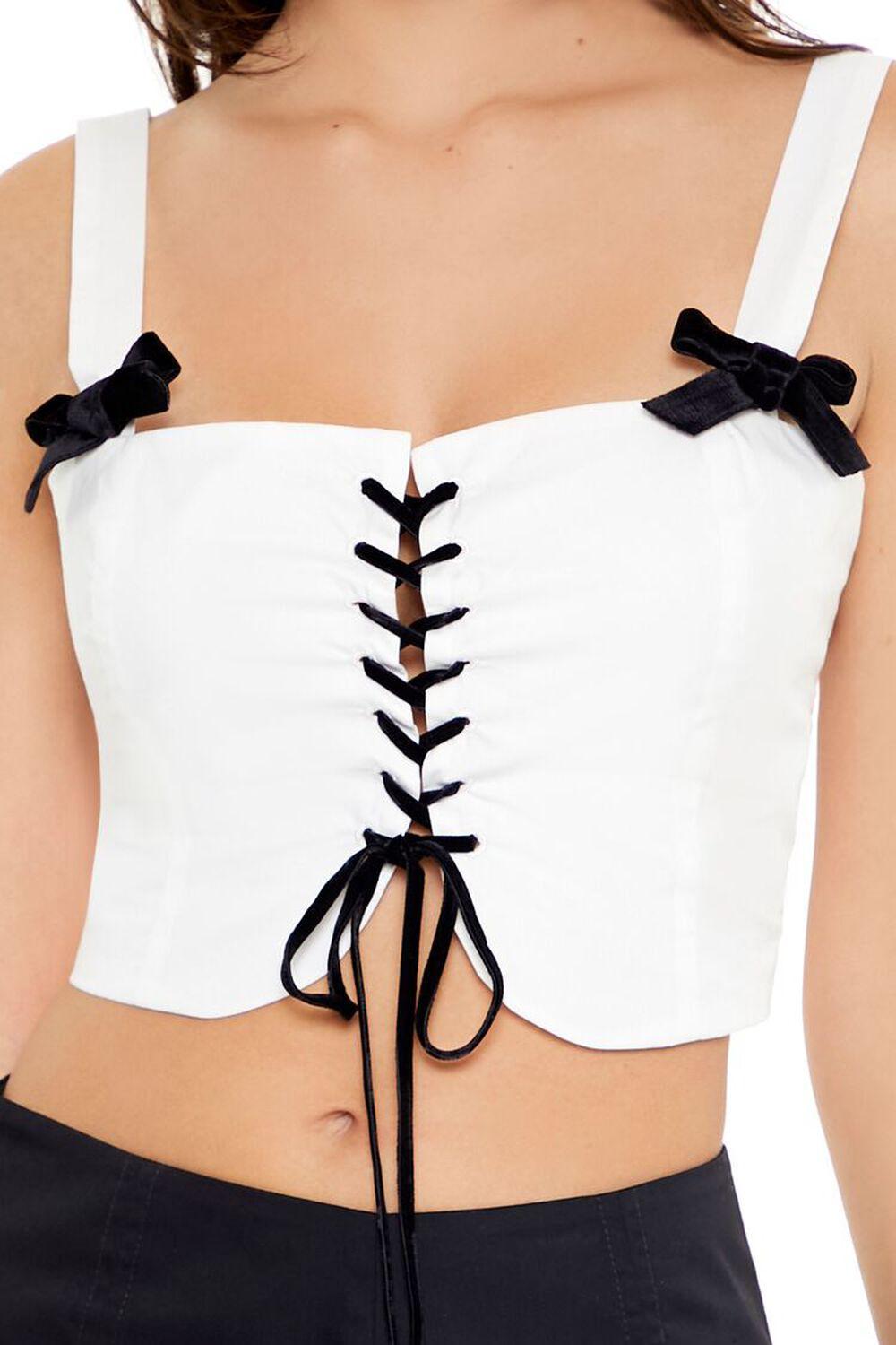 Lace-Up Bow Crop Top | Forever 21 Product Image