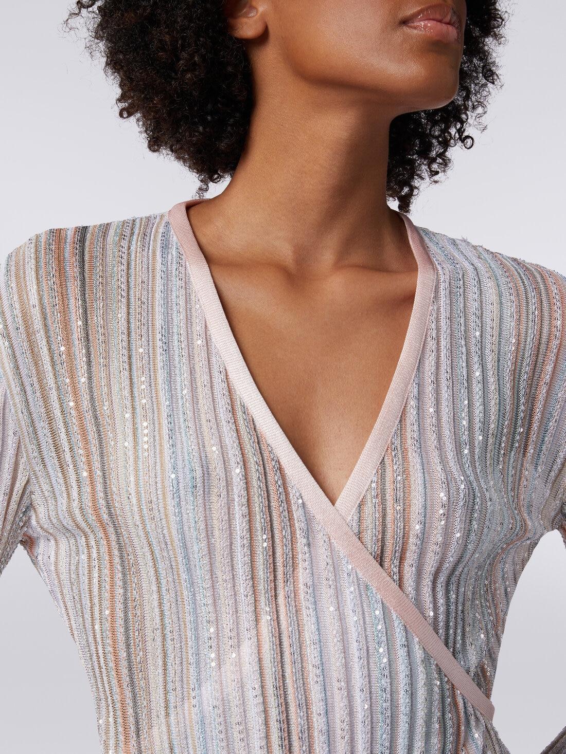 Long dress with wrap-around fastening and sequins Multicoloured | Missoni Product Image