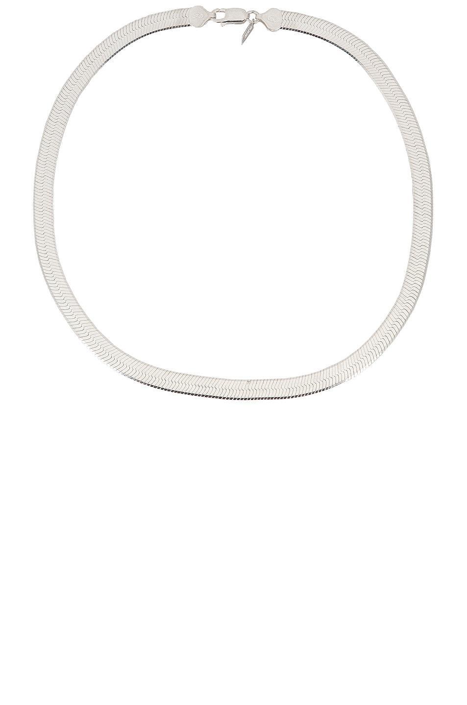 Loren Stewart XL Herringbone Necklace Metallic Silver.. Product Image