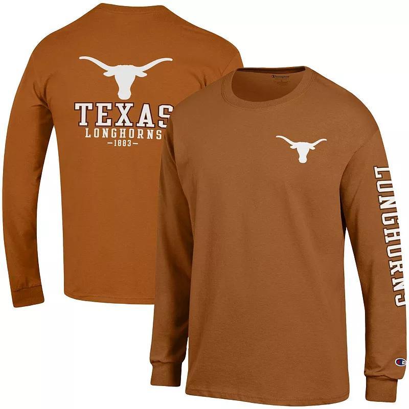 Mens Champion Texas Orange Texas Longhorns Stack Long Sleeve T-Shirt Product Image