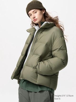 Womens Powder Soft Down Jacket Olive Small UNIQLO US Product Image