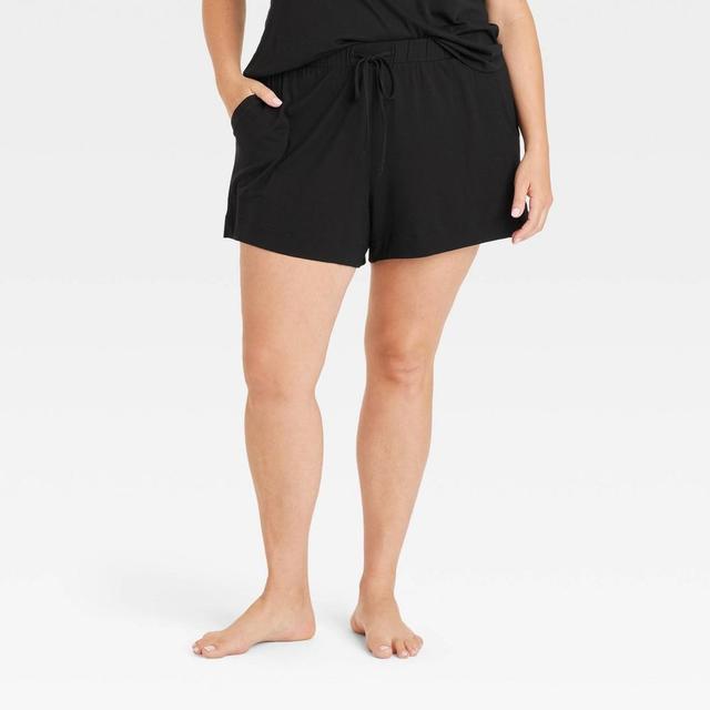 Womens Cloud Knit Pajama Shorts - Auden Black 2X Product Image