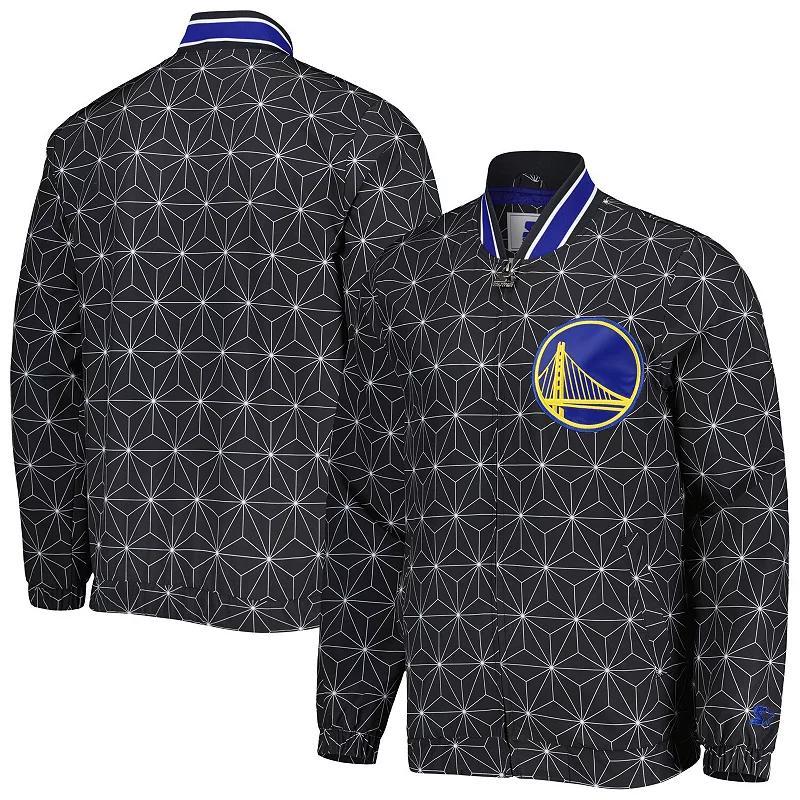 Mens Starter Golden State Warriors In-Field Play Fashion Satin Full-Zip Varsity Jacket Product Image