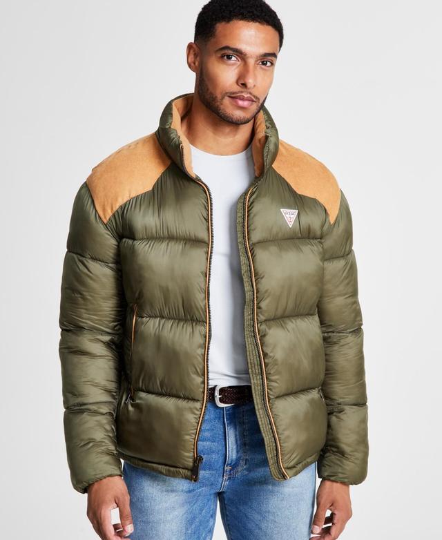 Guess Mens Larry Fabric Block Puffer Jacket Product Image