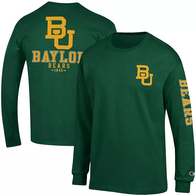 Mens Champion Green Baylor Bears Team Stack Long Sleeve T-Shirt Product Image