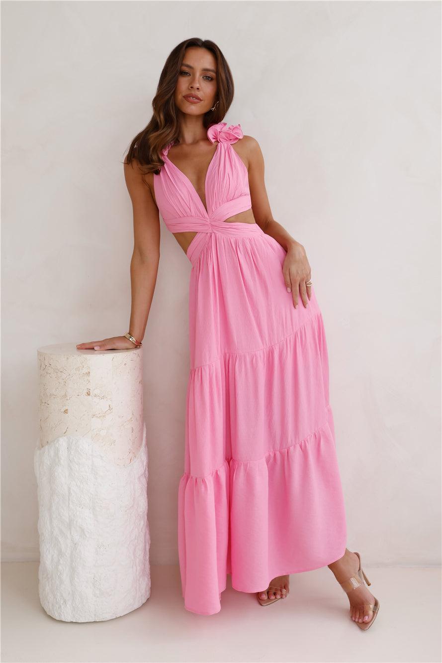 Moonlight Dance Maxi Dress Pink Product Image