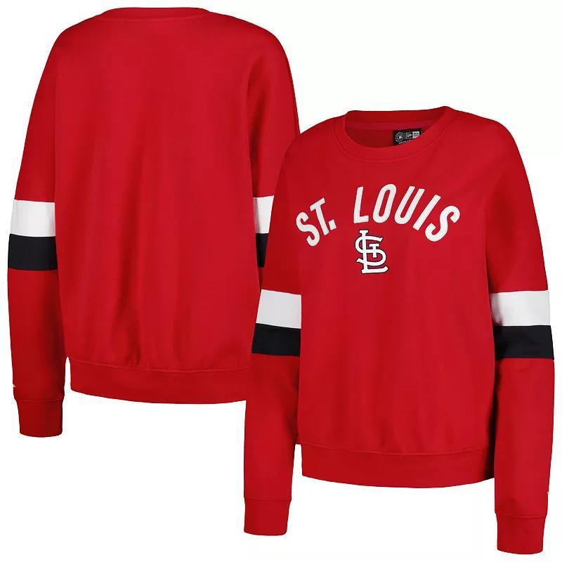 Womens New Era St. Louis Cardinals Game Day Crew Pullover Sweatshirt Product Image