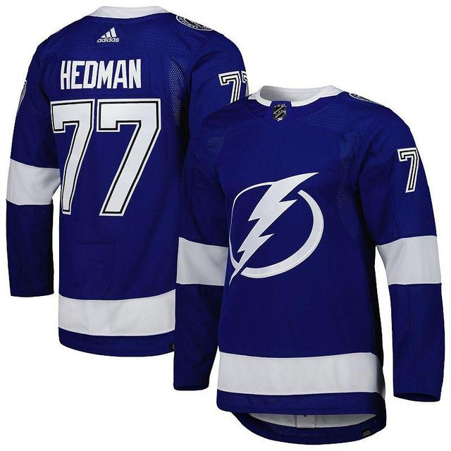 Mens adidas Victor Hedman Blue Tampa Bay Lightning Home Primegreen Authentic Pro Player Jersey Product Image