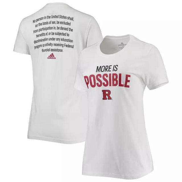 Womens adidas Rutgers Scarlet Knights More Is Possible T-Shirt Product Image