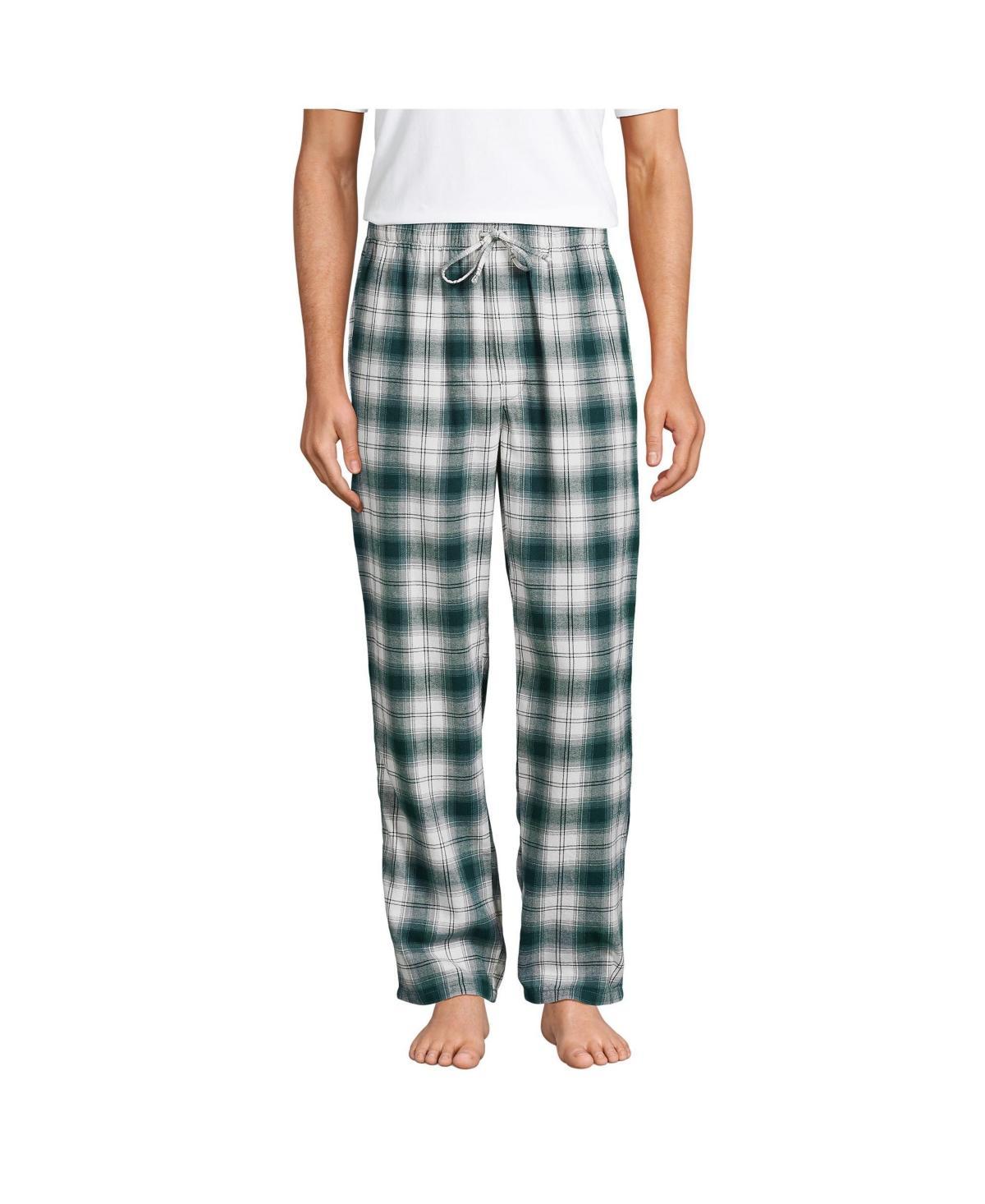 Mens Lands End Flannel Pajama Sleep Pants Deep Blue Product Image