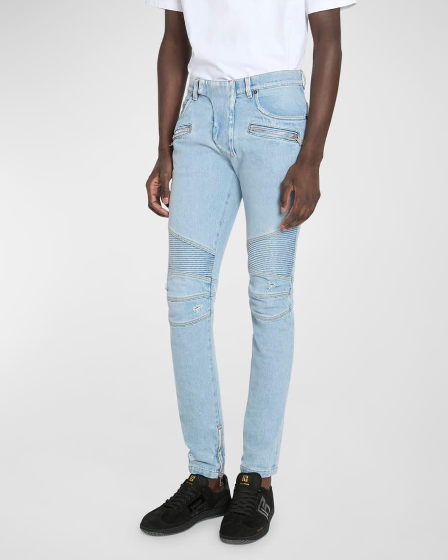 Mens Skinny Biker Jeans Product Image