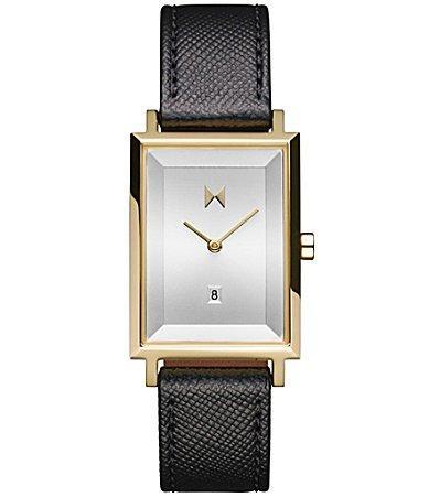 MVMT Womens Signature Square Quartz Analog Black Leather Strap Watch Product Image