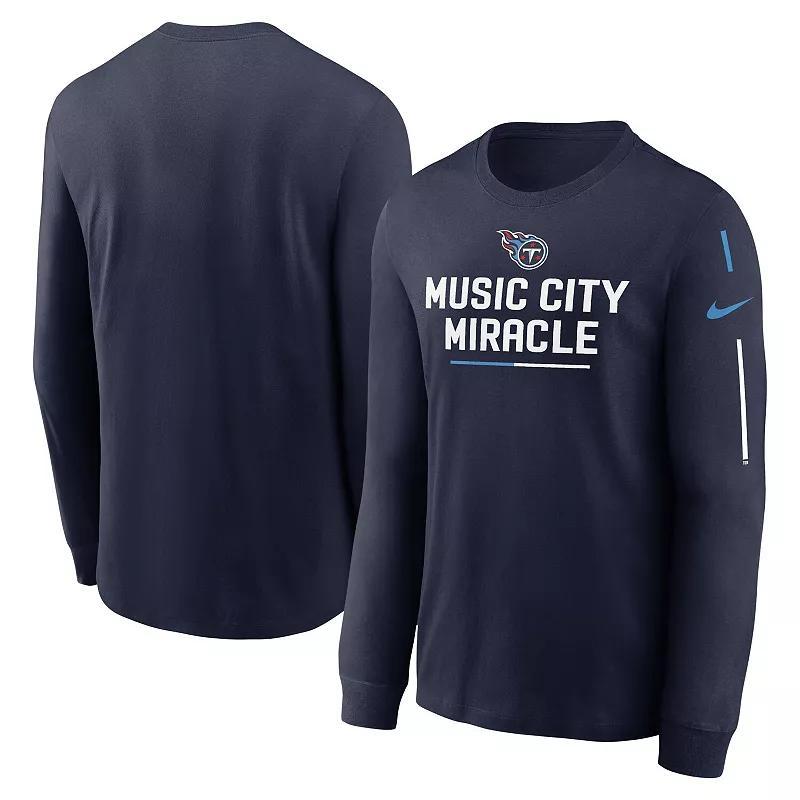 Mens Nike Tennessee Titans Team Slogan Long Sleeve T-Shirt Blue Product Image