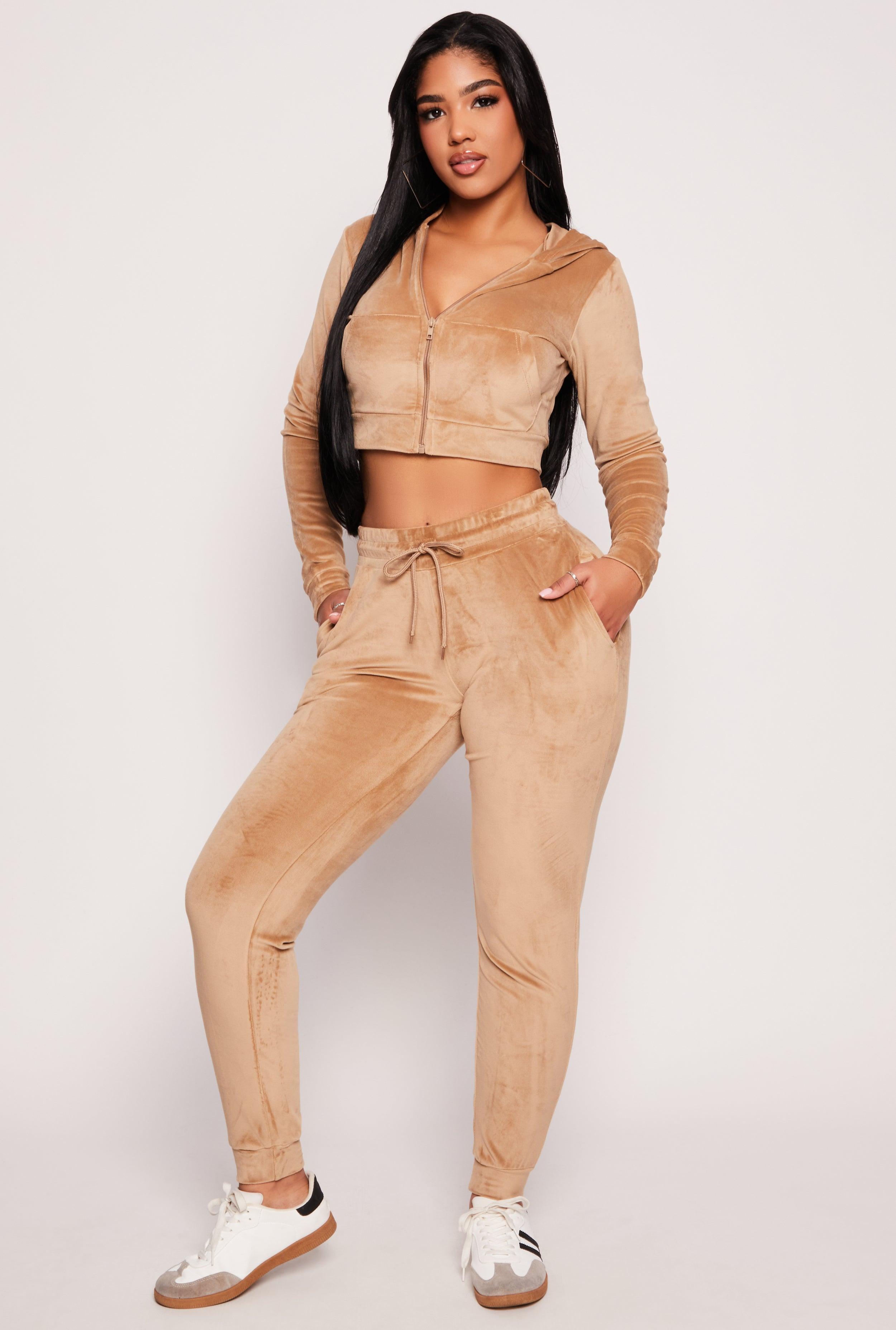 Womens Velour Drawstring Joggers Product Image