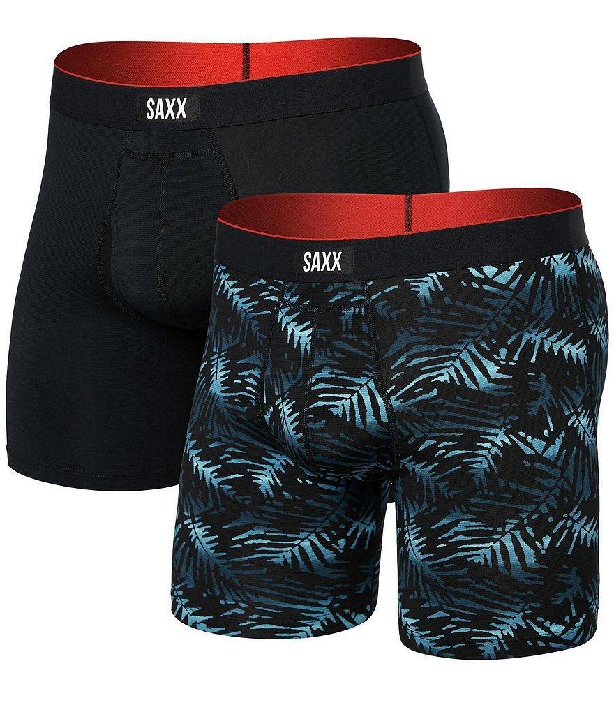 SAXX Multi-Sport Solid/Printed 6#double; Inseam Mesh Boxer Briefs 2-Pack Product Image