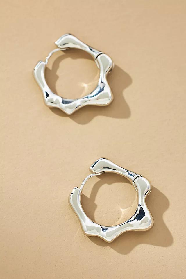 Small Abstract Molten Huggie Hoop Earrings Product Image