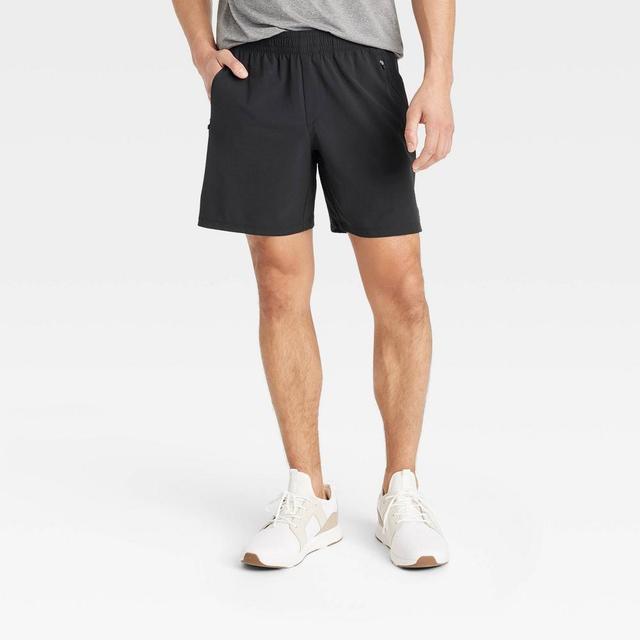 Mens Stretch Woven Shorts 7 - All In Motion Black Solid XXL Product Image