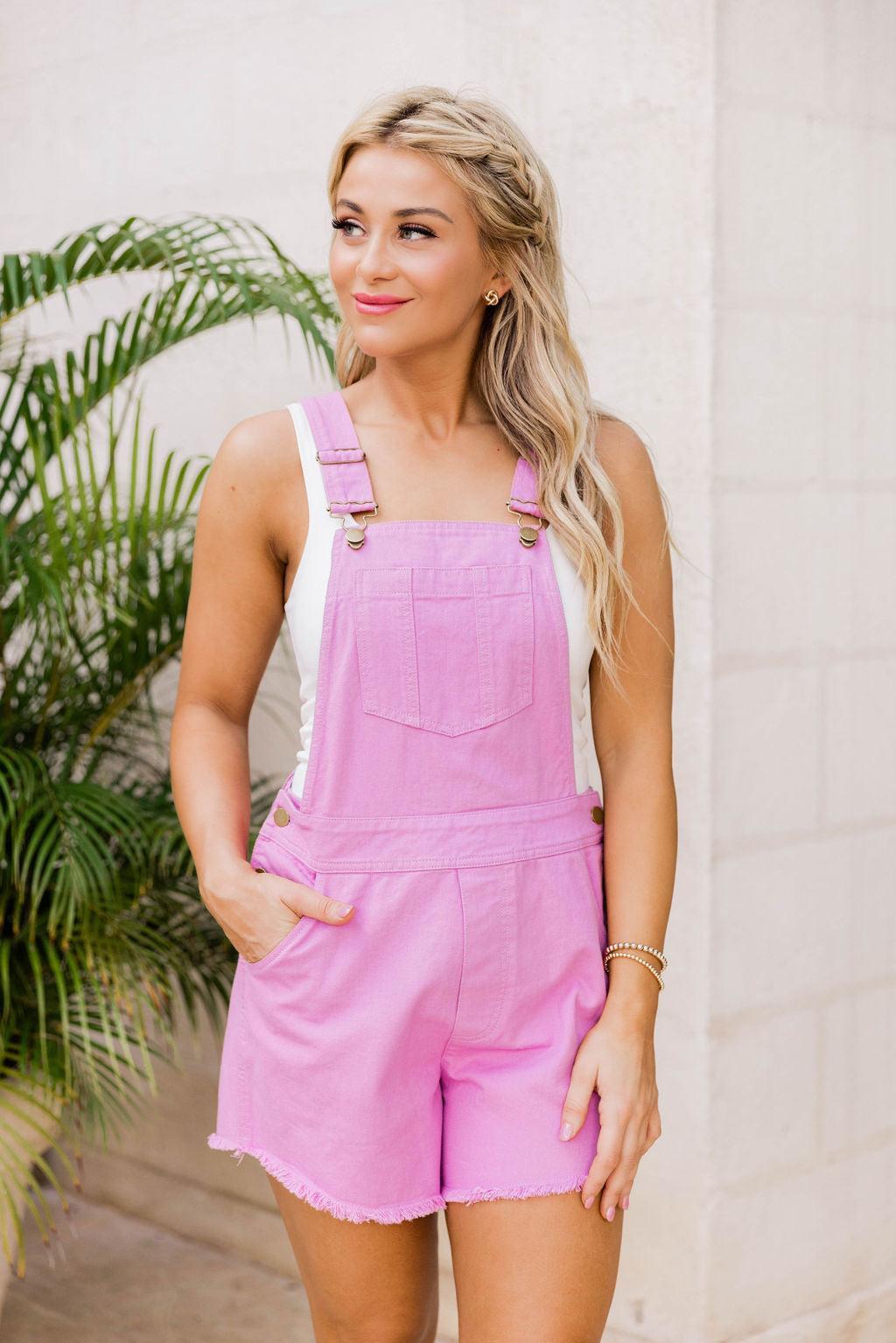 Easy Roads Magenta Short Overalls FINAL SALE Product Image