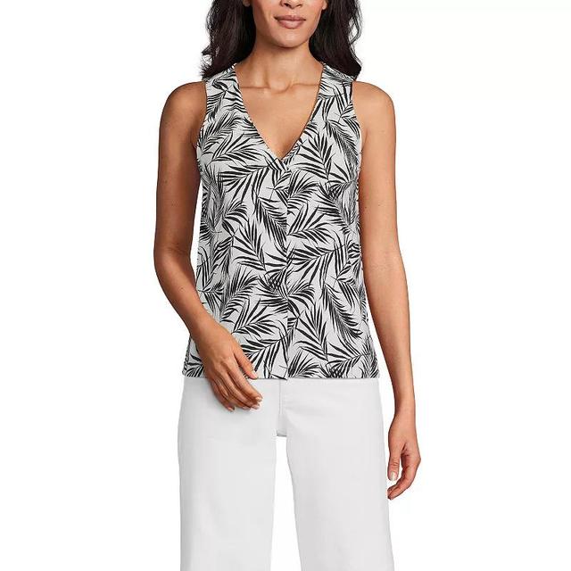 Petite Lands End Lightweight Jersey Pleated Tank Top, Womens Product Image