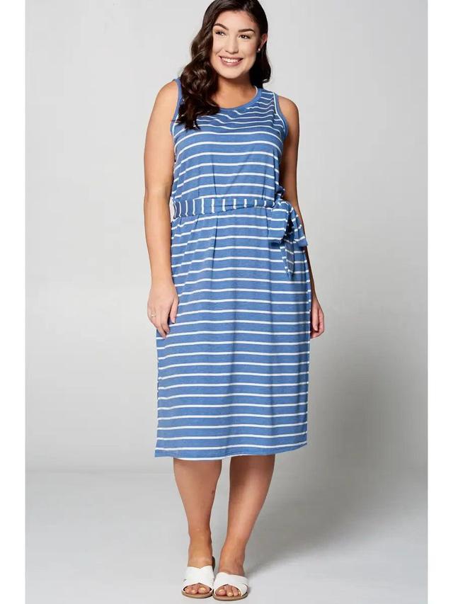 Sleeveless Stripe Midi Dress Female Product Image