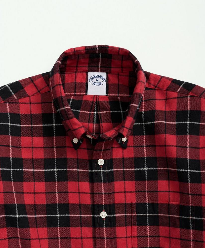 Portuguese Flannel Polo Button Down Collar, Plaid Shirt Product Image