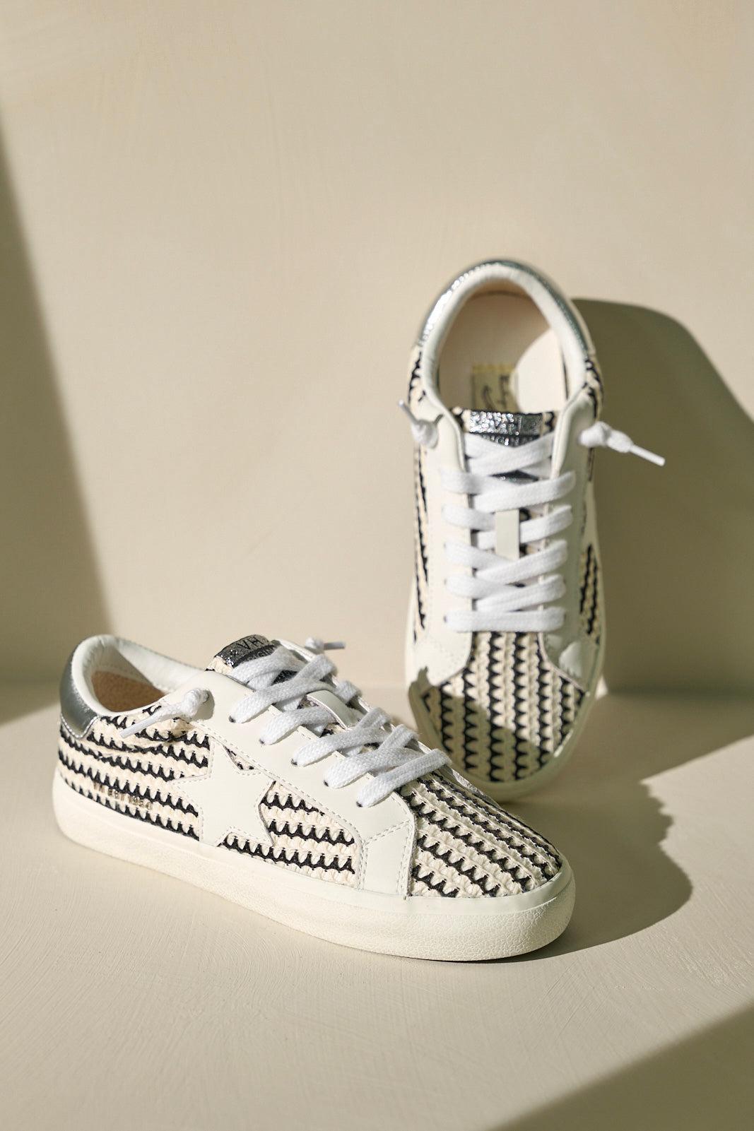 Vintage Havana Flair 45 Black & White Crochet Sneakers Product Image